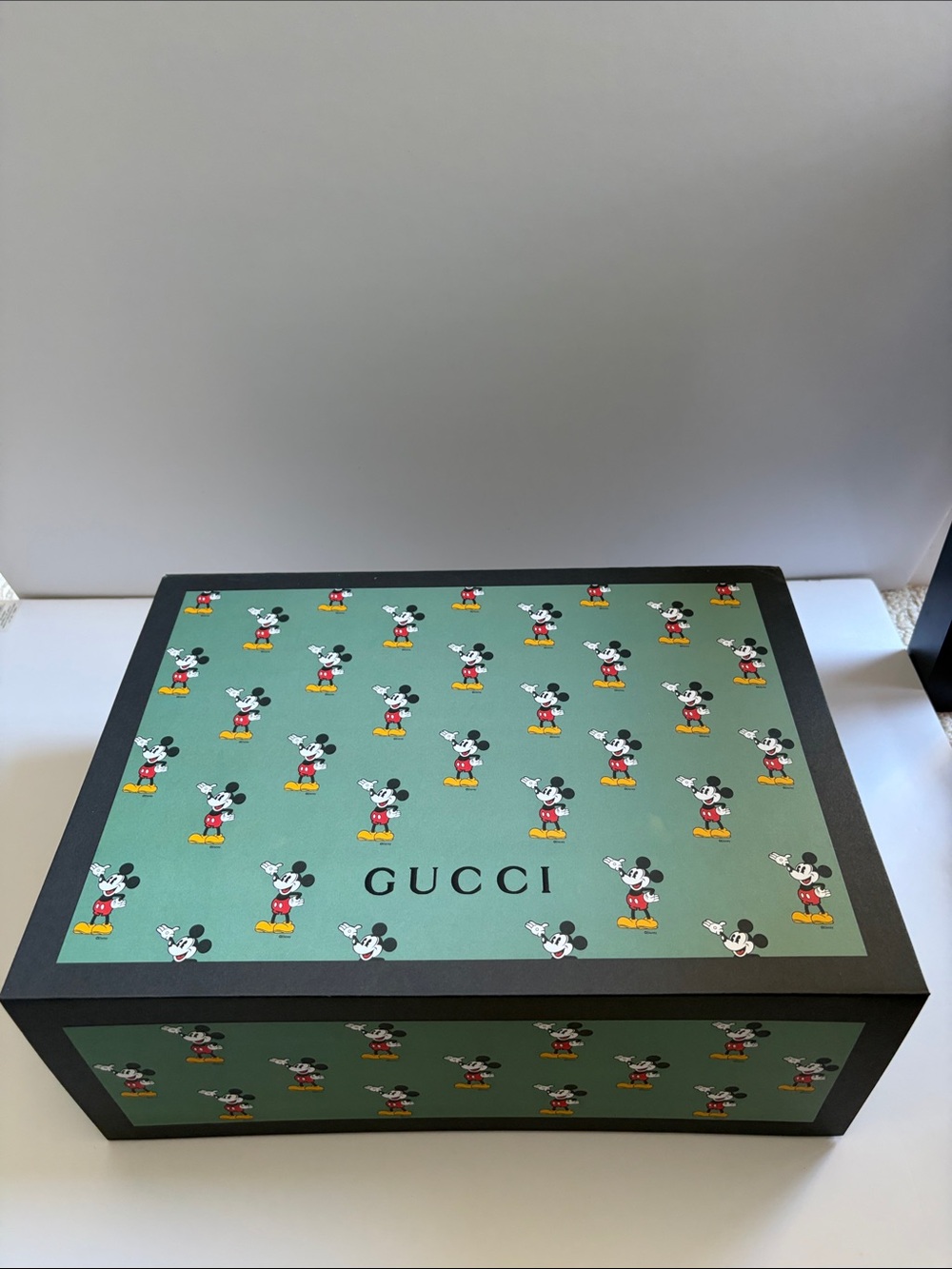 Gucci Mickey Mouse Patterned Decorative Box - Mint Green & Black - Magnetic